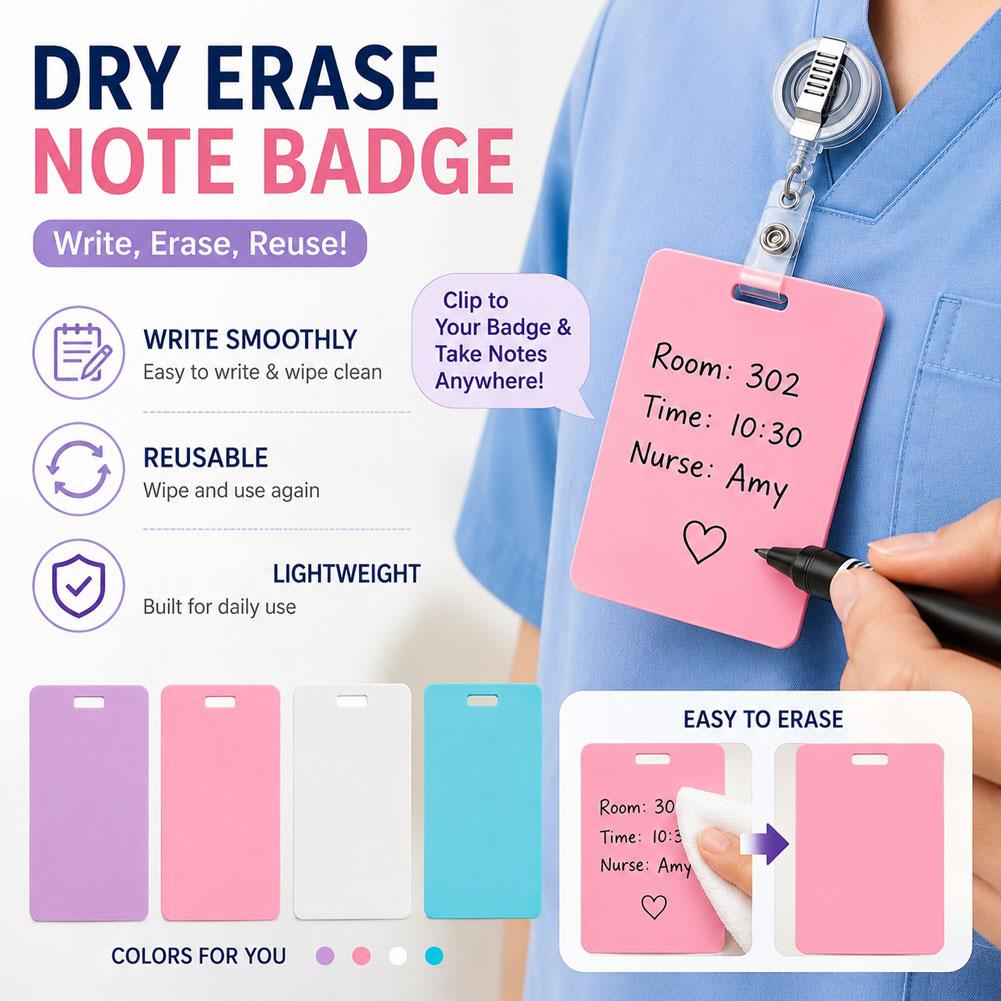 Office Tech Accessories - Badge de travail portable effaçable à